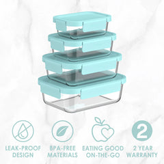 Bentgo Glass Leak-Proof Food Storage Set (8-Piece)
